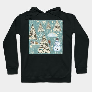 Christmas Pattern with Snowman Hoodie